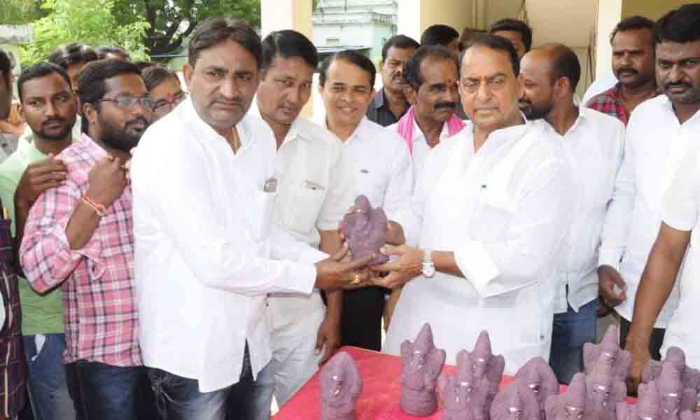 Offer pooja to clay Ganesh: Minister Indrakaran