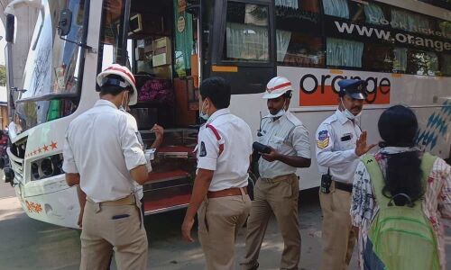 Challans issued to private buses for sound pollution