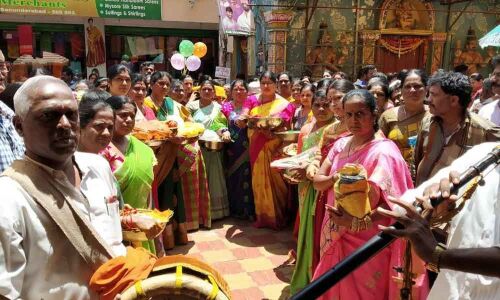 Sarees presented to Goddess Mahakali