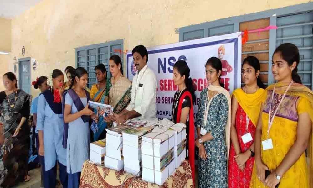 Notebooks distributed to ZPHS students in Vijayawada