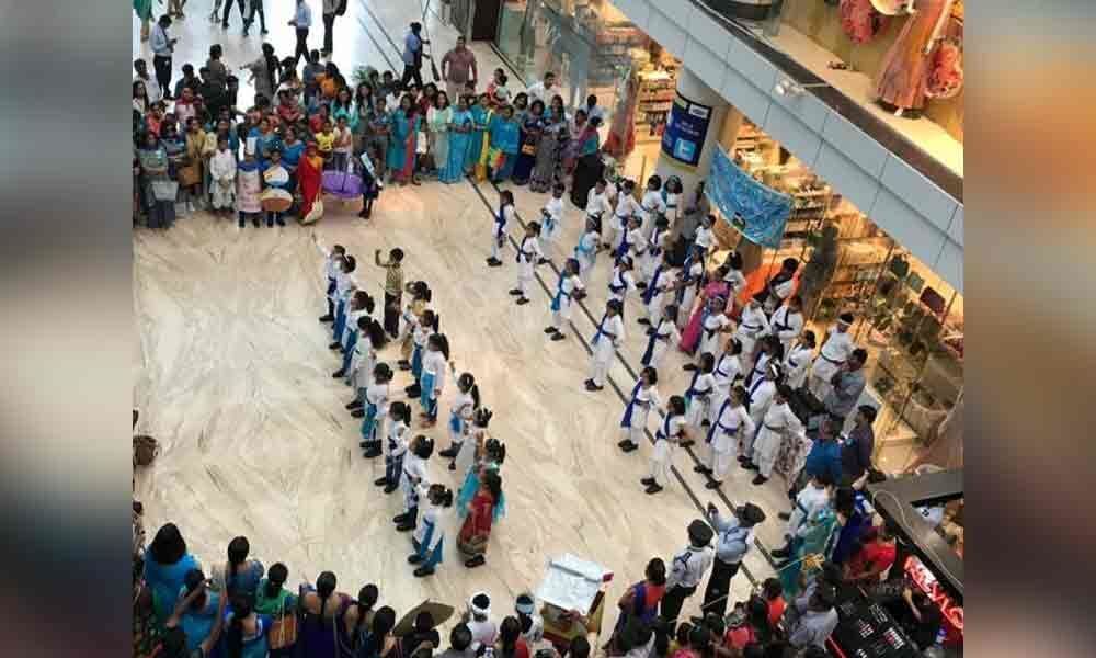 Navy school students perform flash mob to conserve water
