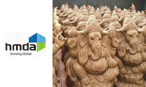 HMDA distributes clay Ganesh idols