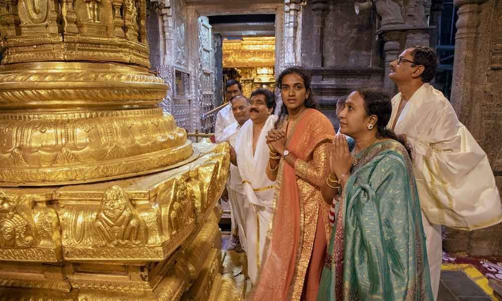 PV Sindhu visits Tirumala temple