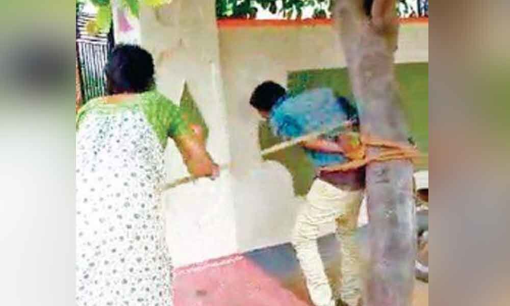 Man tied up to a tree and thrashed in Nalgonda for harassing woman