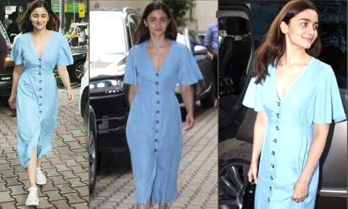Alia Bhatt- The Millennial Style Icons trendy denim maxi look is Very Minimal