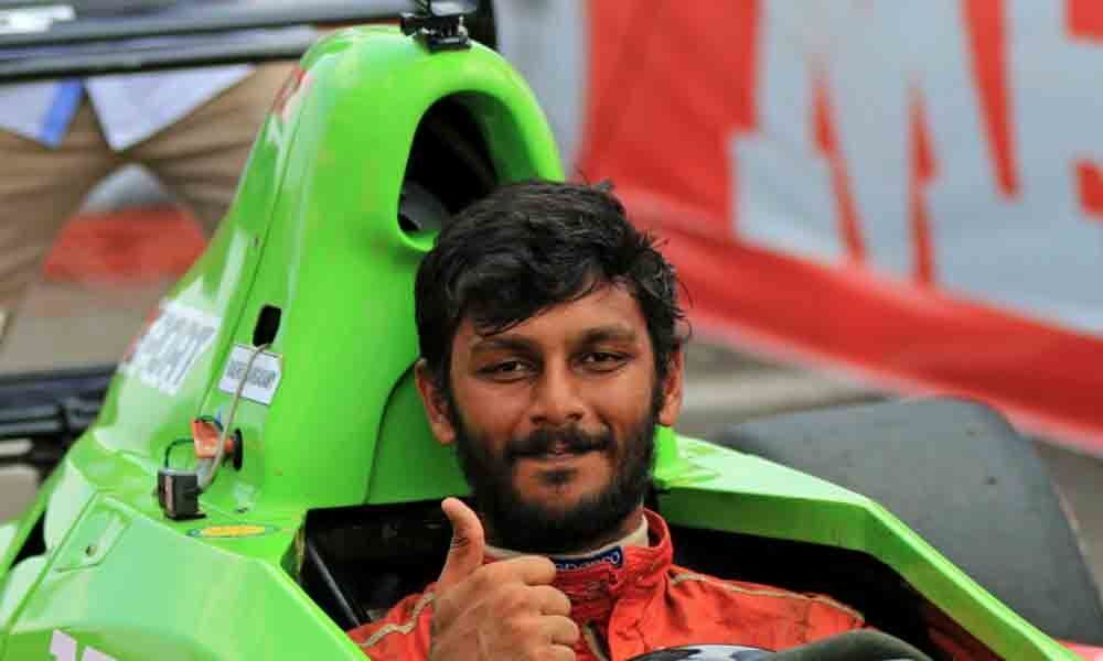 Raghul powers into  lead after Round 2 of JKNRC