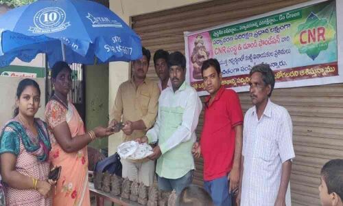 Give plastic carry bags, take clay idols in Vijayawada