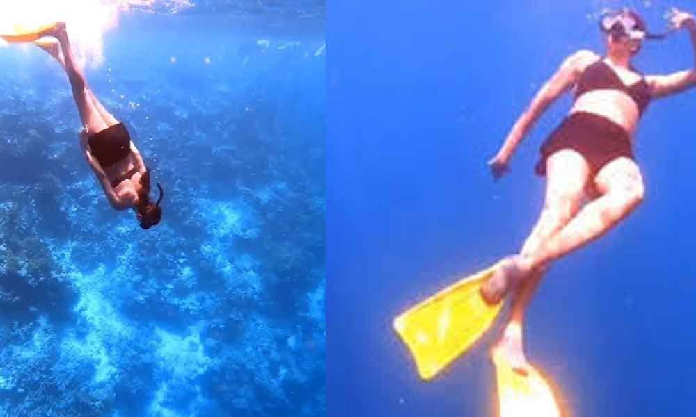 Sushmitha sen proves it again! Its never too late : she learns to skin dive at 43
