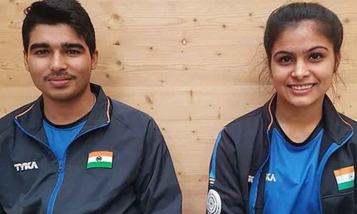 Manu Bhaker-Saurabh Chaudhary bring home Gold at ISSF World Cup