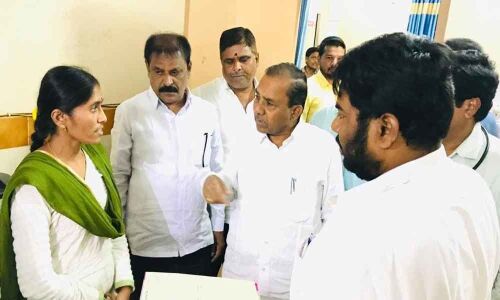 MLA Manik Rao inspects area hospital