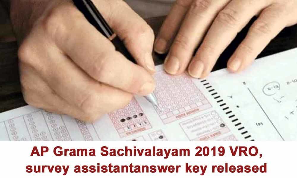 AP Grama Sachivalayam 2019 VRO, survey assistant and other posts answer key released