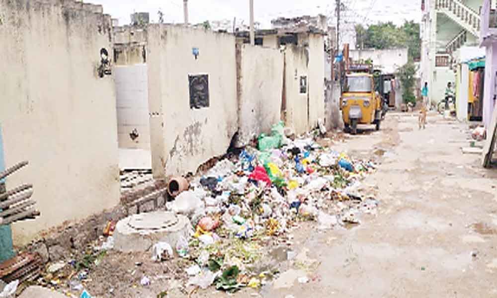 Foul smell from garbage dumped at roadside
