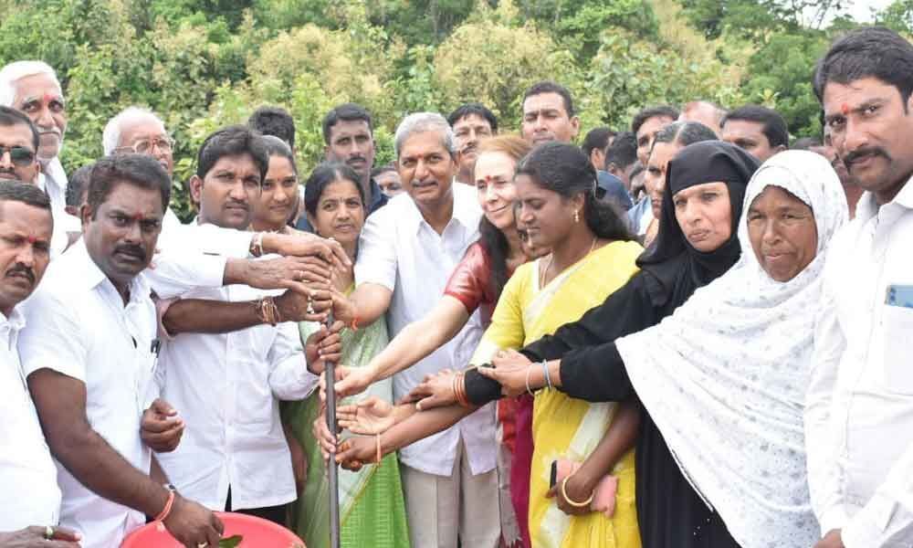 MLA Chennamaneni Ramesh Babu lays foundation stone for old age home