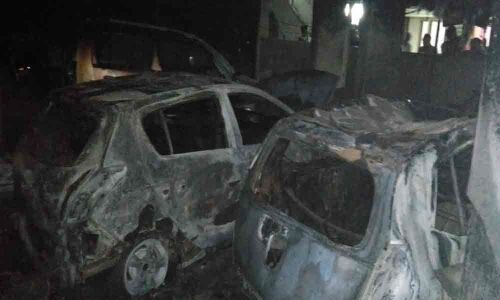 Fire breaks out at Ganesh pandal  in Hyderabad