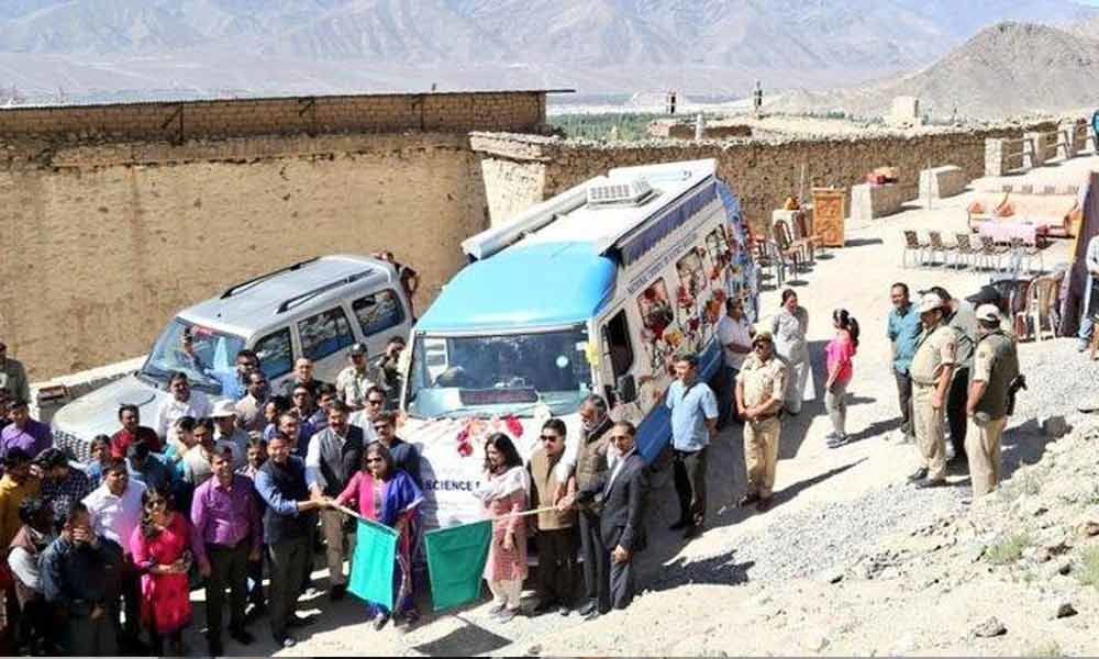 Lehs first Mobile Science Exhibition van flagged off