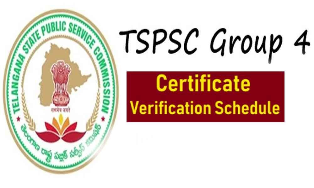 TSPSC Group IV certification verification from Sep 9