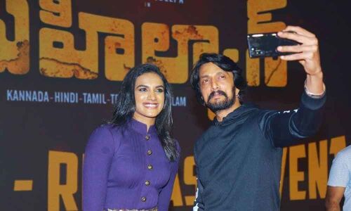 P V Sindhu graces Sudeeps event