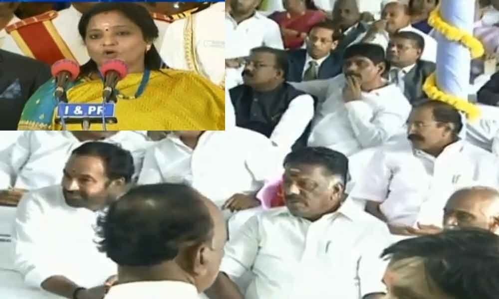 Tamil Nadu deputy CM attends Telangana Governor swearing in