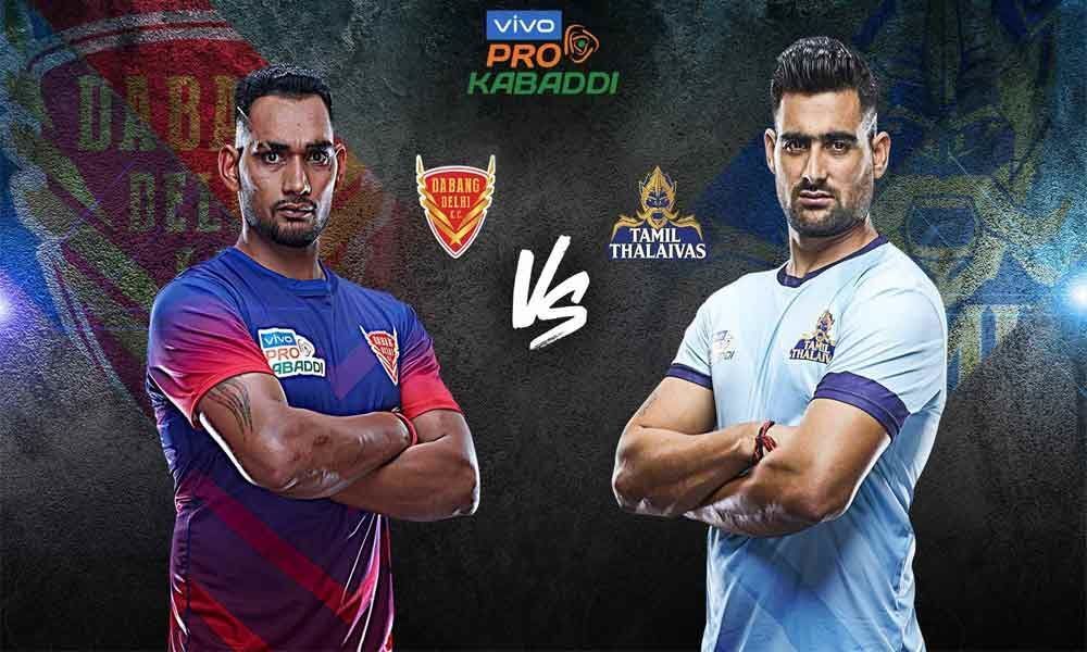 Pro Kabaddi League 2019 Live match score: Dabang Delhi vs Tamil Thalaivas