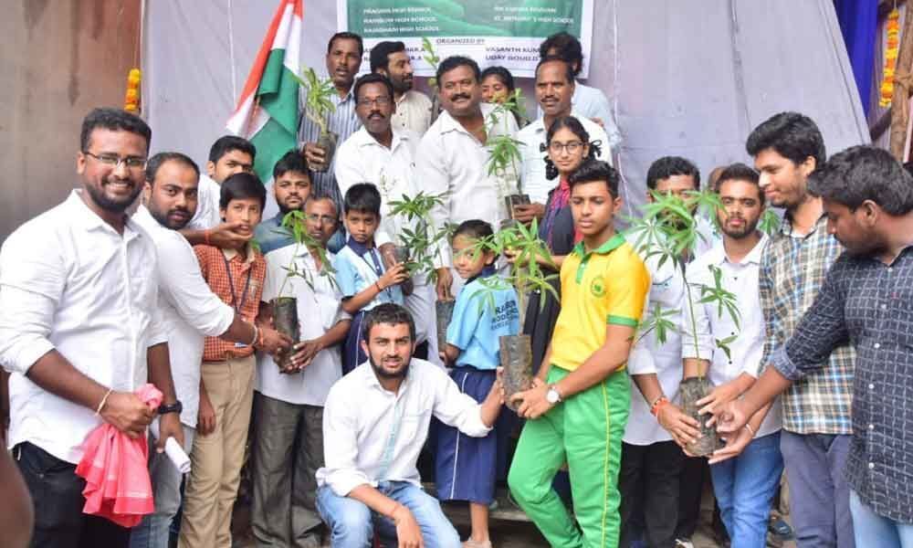 Save trees rally by students at Serilingampally division