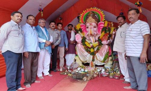 Corporator Janakirama Raju takes part in pooja at Hydernagar division