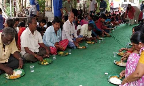 Annadanam conducted Ganesh Pandal in Siri Nagar