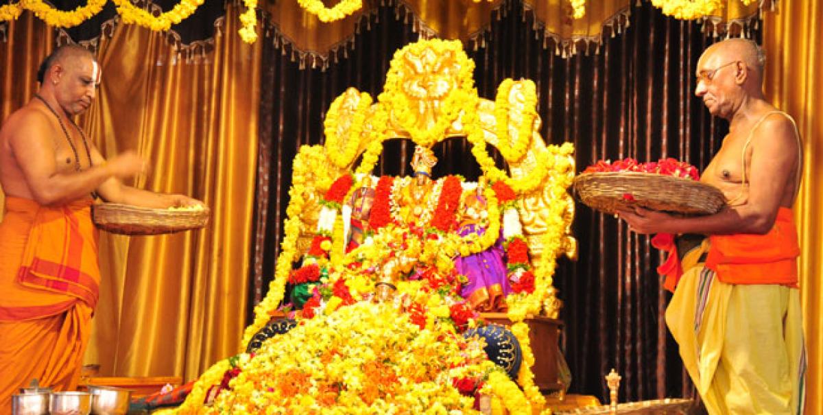 Pushparchana conducted at temple