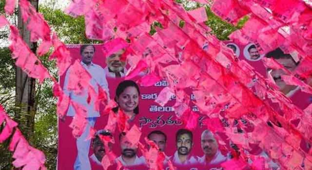 TRS plenary paints Khammam pink