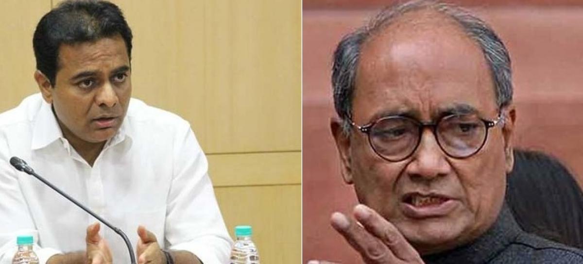 KTR slams Digvijaya Singh for controversial remarks against KCR, Telangana Police