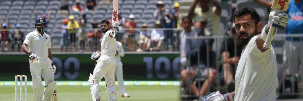 AUS vs IND: Virat Kohli notches up 25th Test century, 6th in Australia, 1st in Perth