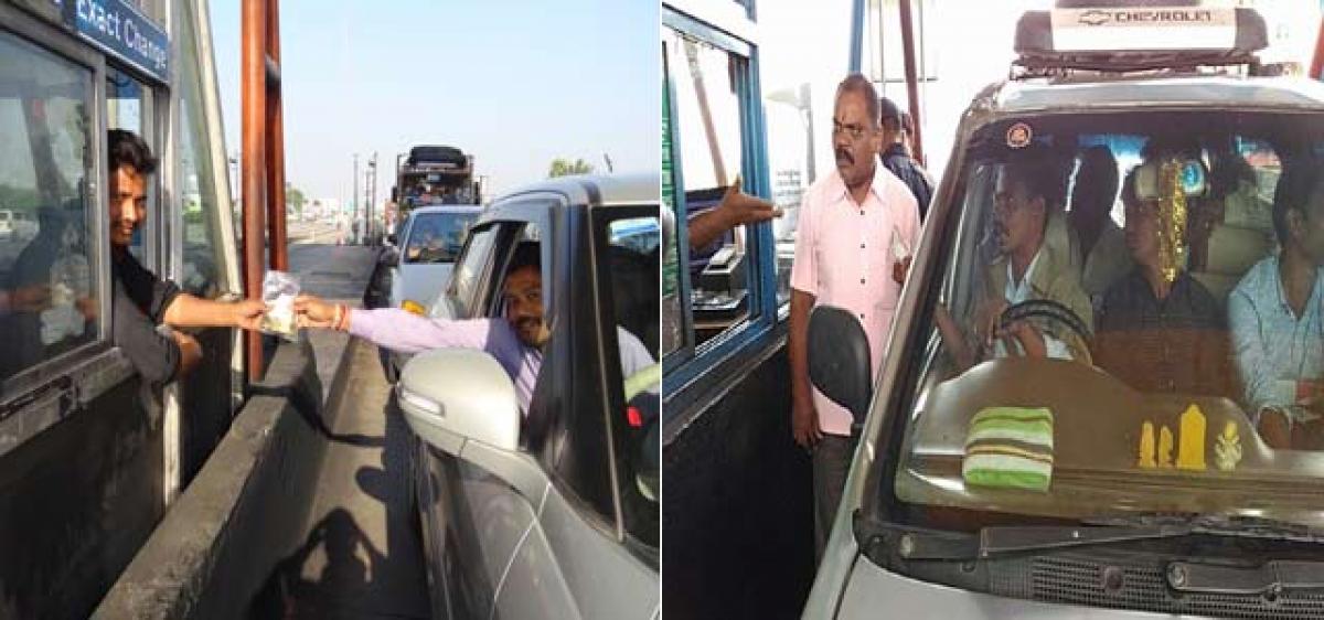 Gudur toll plaza surprises commuters with coin bags