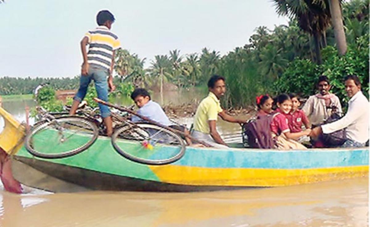 Causeways under flood water