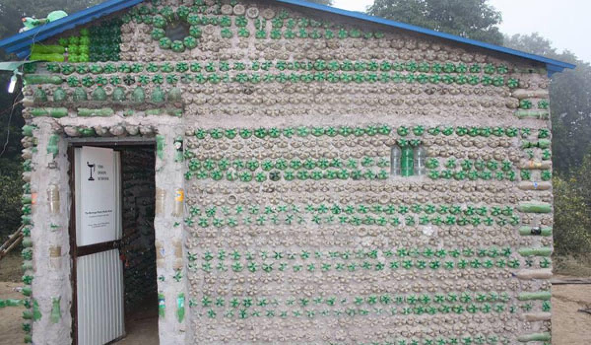 Environment friendly toilet made of plastic bottles
