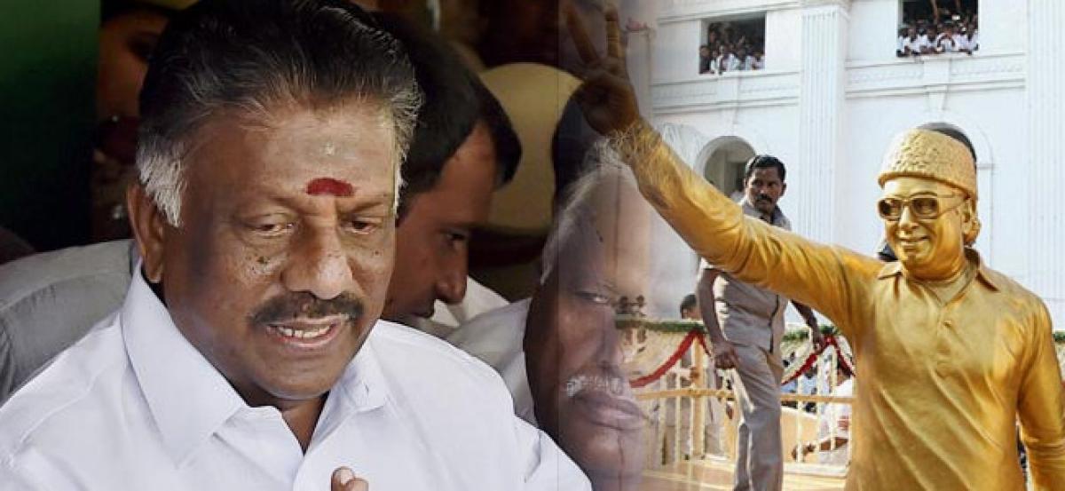 O Panneerselvam camp discusses MGRs birth centenary celebrations