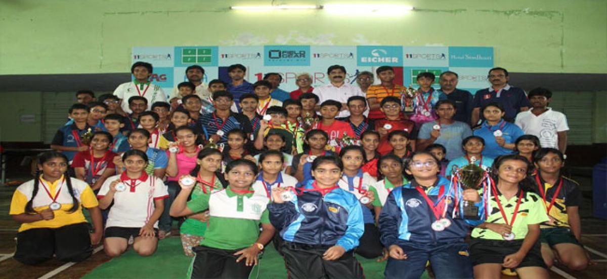 Vijayawada tops In school State TableTennis Championships 2017