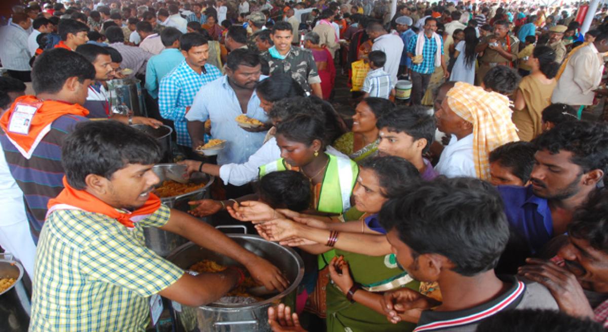 Non pilgrims dominate food counters meant for outsiders