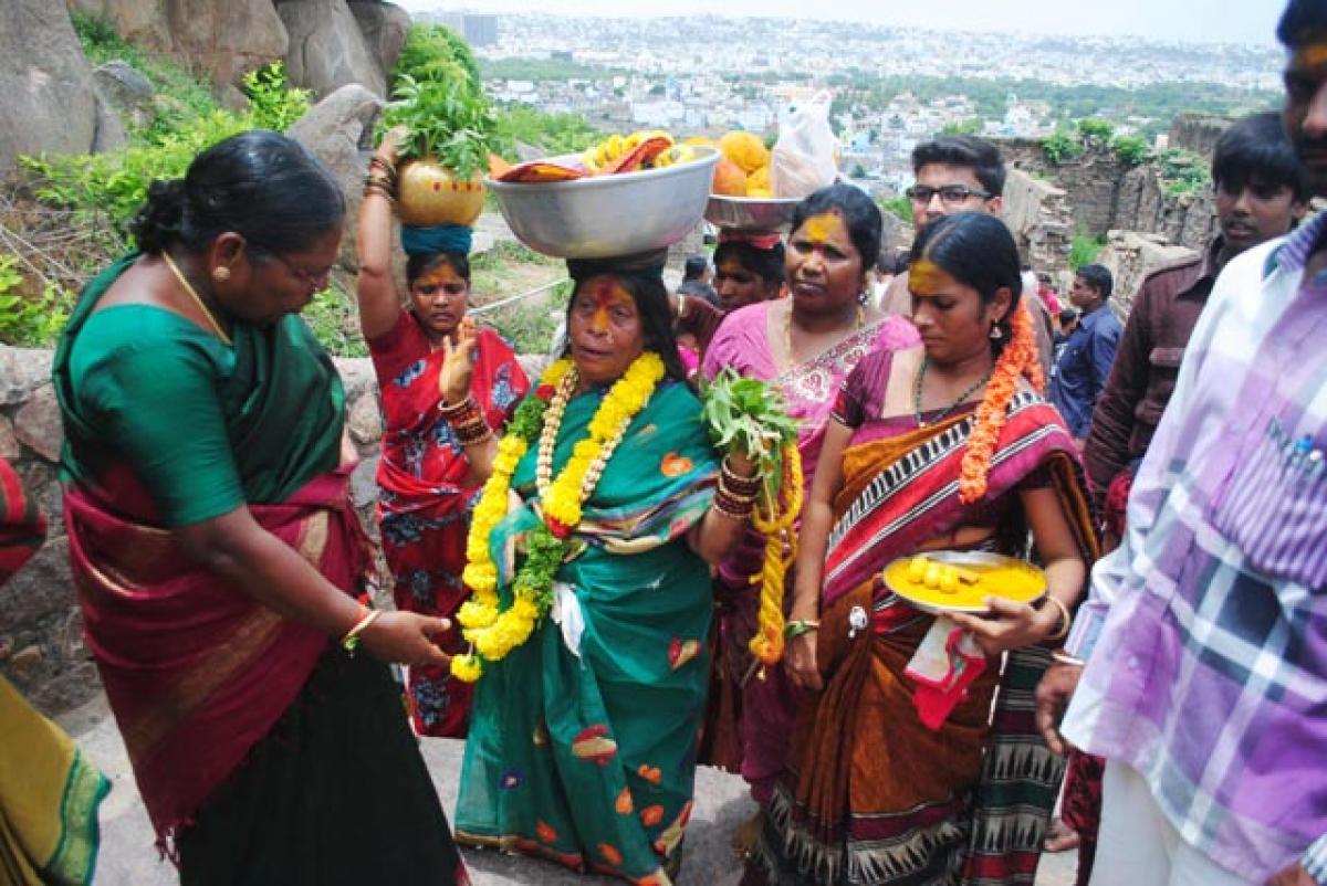 Bringing in the festivities of bonalu