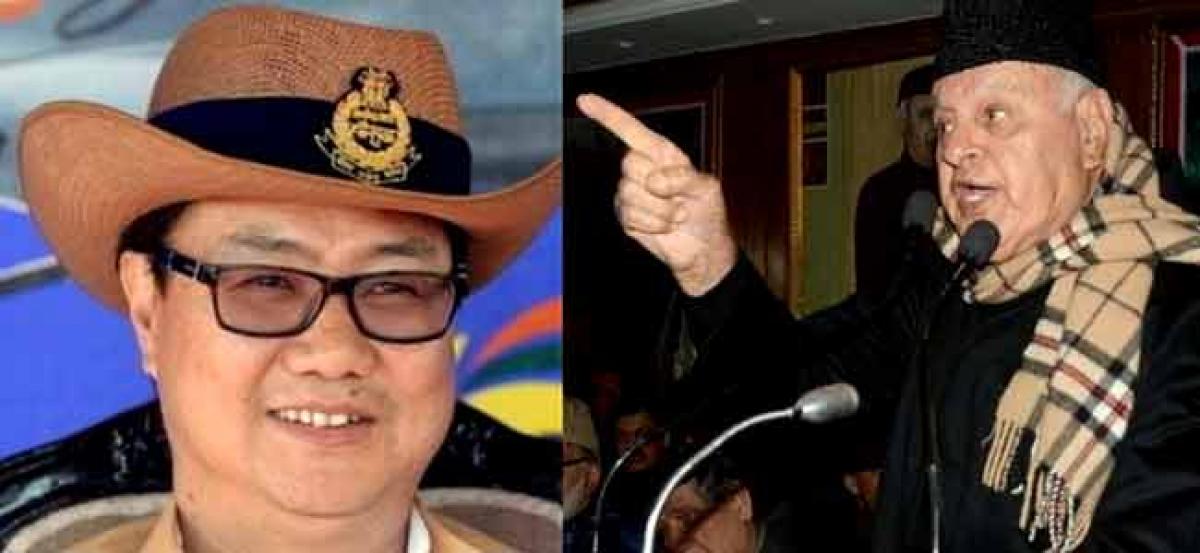 Kiren Rijiju and Farooq Abdullah hail security forces for killing LeT commander Abu Dujana