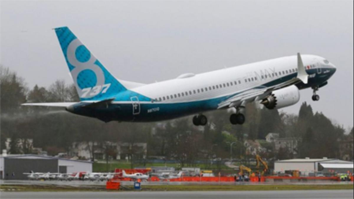 Boeings 737 MAX aircraft tkes off on first flight