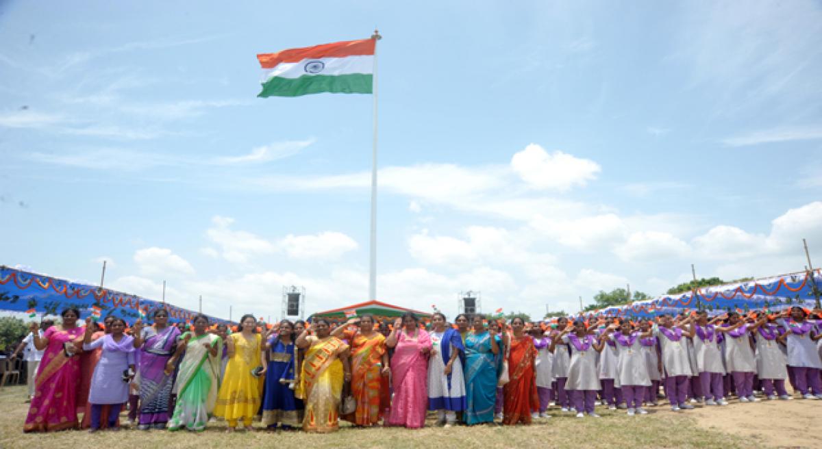 Biggest flag in State hoisted.