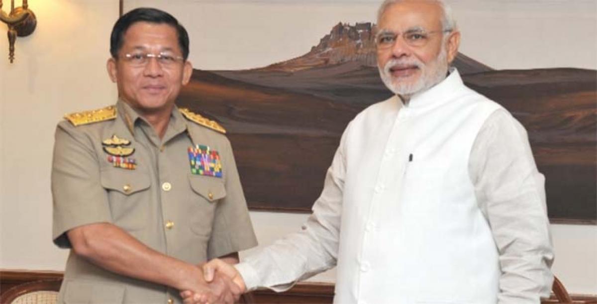 Sr. Gen. U Min Aung Hliang, Commander-in-Chief of Myanmar Defence Services calls on PM