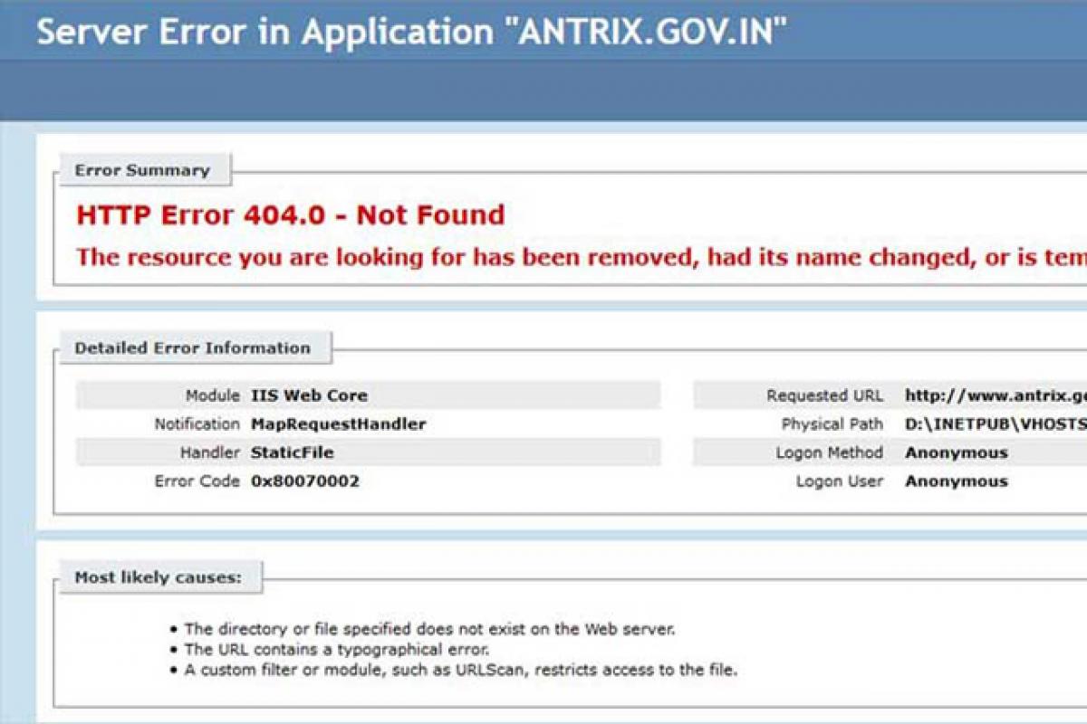 ISRO commercial arm Antrix website hacked?