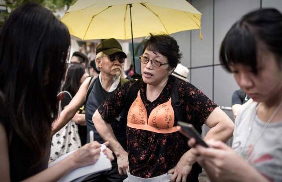 Hong Kong bra protest after woman jailed for breast assault