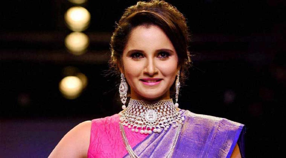 Tennis star Sania Mirza walks turns model at India International Jewellery Week