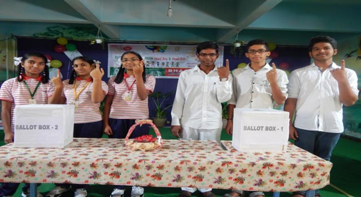 Bhagavathi School conducts secret ballot for student leaders.