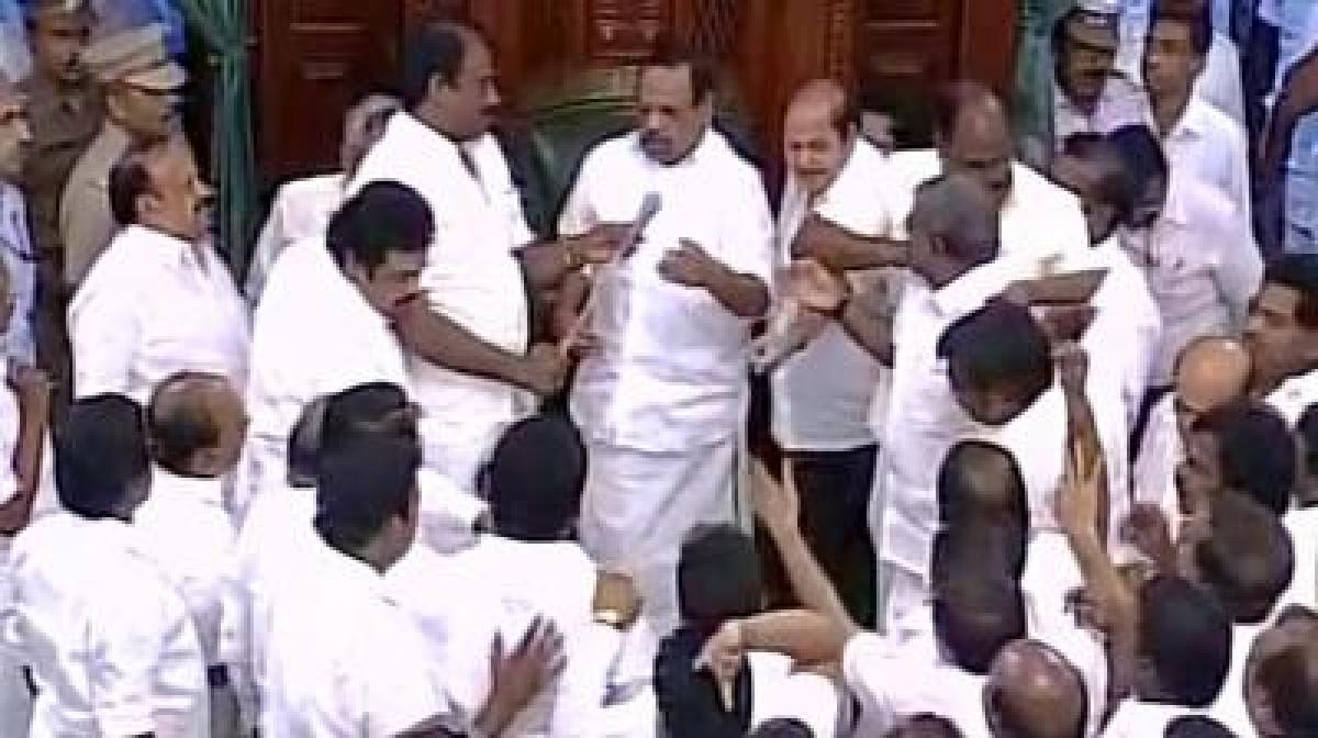 ‘You tore my shirt, insulted me’: Video shows DMK MLAs manhandle TN Speaker