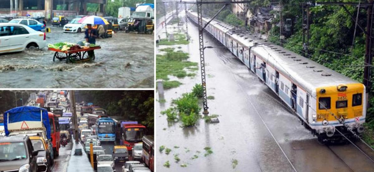 Heavy rains lash Mumbai; vehicular traffic, suburban railway services affected