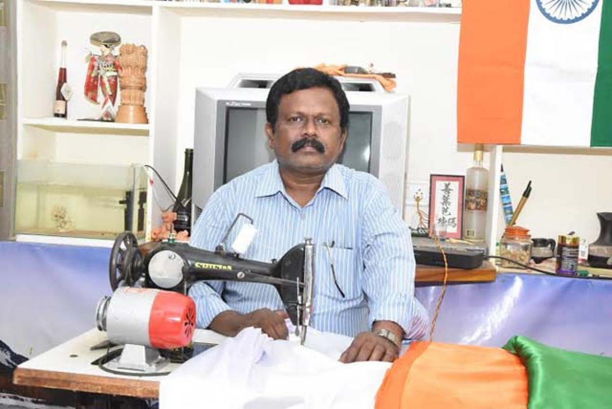 Khammam man gets honour of sewing the largest flag