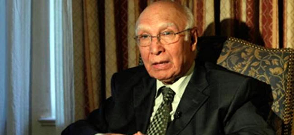 No back-door diplomacy between India and Pakistan: Sartaj Aziz