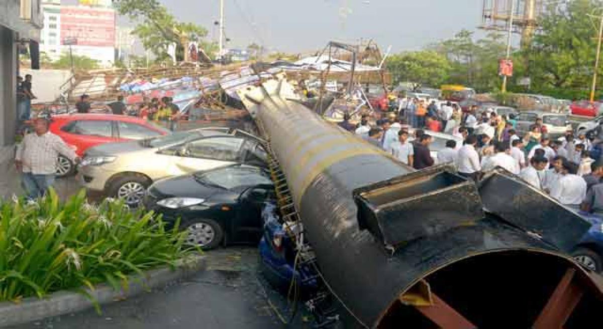 Ad agency booked for unipole collapse